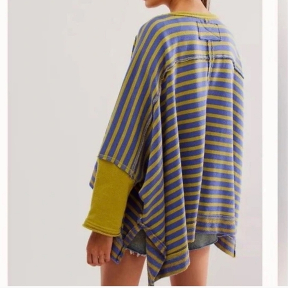 🔥🔥🔥We the Free Main Squeeze purple & green stripe sweater sweatshirt M Boho - Picture 5 of 12